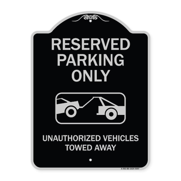 Designer Series-Resident Parking Unauthorized Vehicles Towed Away With Gr, 24" x 18", BS-1824-9897